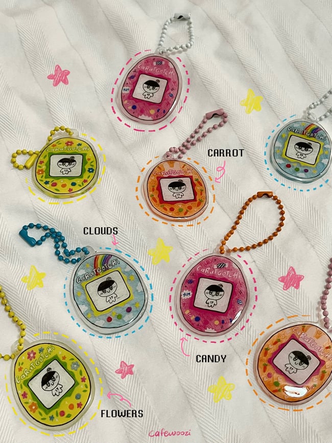 caratgotchi handmade keychains