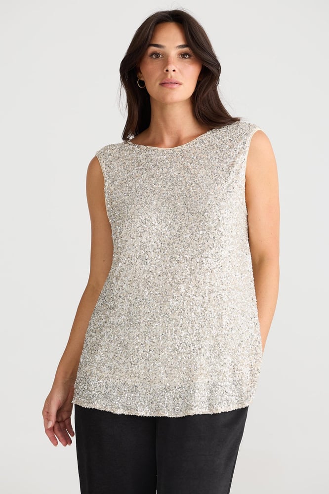 Image of Show Stopper Top. Champagne. By Brave and True.