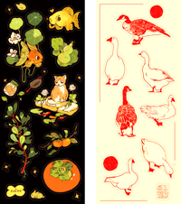 Image 1 of Fish OR Geese sticker sheet