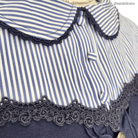 Image 3 of Japanese Axes Femme Navy Striped Top