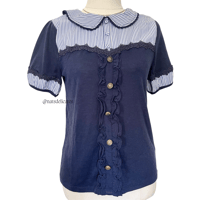Image 1 of Japanese Axes Femme Navy Striped Top