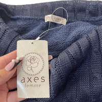 Image 4 of Japanese Axes Femme Navy Fold-Over Sweater