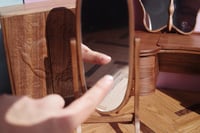 Image 2 of 1/6 Scale Handmade Walnut Dressing Mirror – Perfect for Dollhouses & Collectors