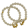 Moonstone Bracelet with Gold Bead Charms Style 1.