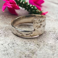 Image 2 of Dainty Textured Mexican Sterling Silver Spoon Ring
