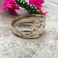 Image 2 of Dainty Textured Mexican Sterling Silver Spoon Ring 