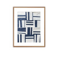 Image 2 of Blue/Ecru Tiled Quilted Artwork