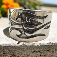 Image 2 of Stunning Vintage Mexican Sterling Silver Spoon Handle Ring – Size Z