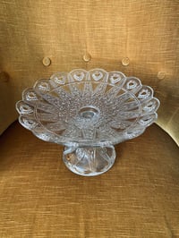 Image 1 of Grande coupe ou support à gateau en verre manganèse