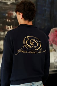 Image 2 of  ÉFÉMÈRE  Royal Blue Navy Half Zip Sweatshirt