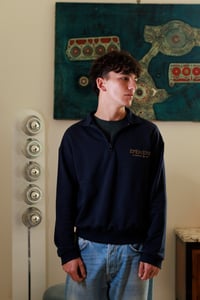 Image 3 of  ÉFÉMÈRE  Royal Blue Navy Half Zip Sweatshirt
