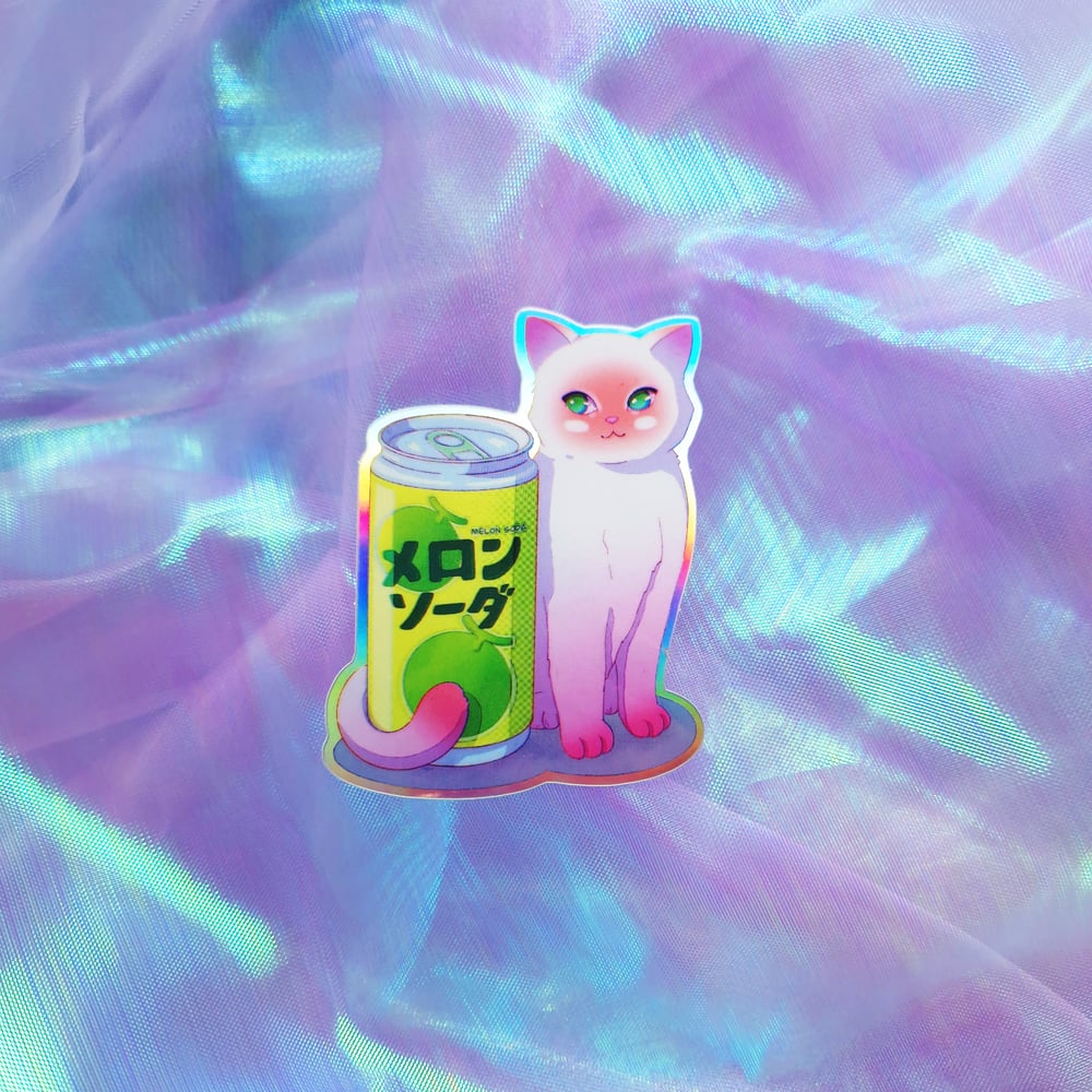 Image of Melon Soda Cat Sticker