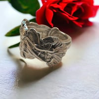 Image 3 of Vintage Sterling Silver Floral Spoon Ring (1915-1930)