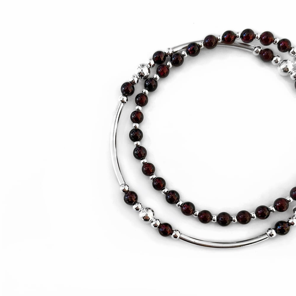 Image of Sterling Silver & Garnet Bracelets 