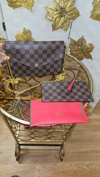 Image 1 of Checkered Pochette Crossbody