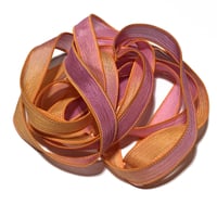 Image 1 of 1PC.  ENCHANTED  42" hand dyed wrist wrap bracelet silk ribbon by COLOR KISSED SILK