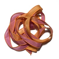 Image 2 of 1PC.  ENCHANTED  42" hand dyed wrist wrap bracelet silk ribbon by COLOR KISSED SILK