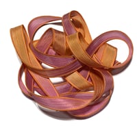 Image 3 of 1PC.  ENCHANTED  42" hand dyed wrist wrap bracelet silk ribbon by COLOR KISSED SILK