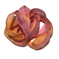 Image 4 of 1PC.  ENCHANTED  42" hand dyed wrist wrap bracelet silk ribbon by COLOR KISSED SILK