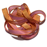 Image 6 of 1PC.  ENCHANTED  42" hand dyed wrist wrap bracelet silk ribbon by COLOR KISSED SILK