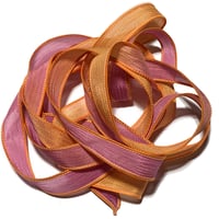 Image 8 of 1PC.  ENCHANTED  42" hand dyed wrist wrap bracelet silk ribbon by COLOR KISSED SILK