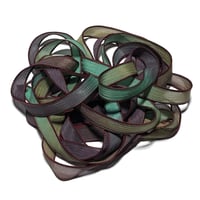 Image 2 of 1PC. BURGUNDY MINT 42" hand dyed wrist wrap bracelet silk ribbon by COLOR KISSED SILK