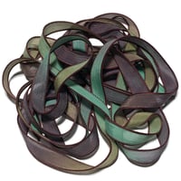 Image 4 of 1PC. BURGUNDY MINT 42" hand dyed wrist wrap bracelet silk ribbon by COLOR KISSED SILK