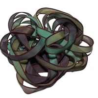 Image 5 of 1PC. BURGUNDY MINT 42" hand dyed wrist wrap bracelet silk ribbon by COLOR KISSED SILK