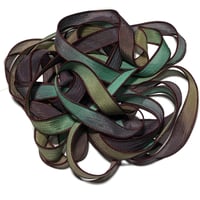 Image 6 of 1PC. BURGUNDY MINT 42" hand dyed wrist wrap bracelet silk ribbon by COLOR KISSED SILK