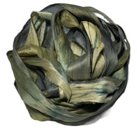Image 4 of 10yd. MYSTIC SEA  Hand Dyed Recycled Sari Silk Ribbon Bundles by Color Kissed Silk