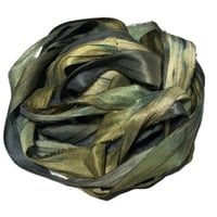 Image 5 of 10yd. MYSTIC SEA  Hand Dyed Recycled Sari Silk Ribbon Bundles by Color Kissed Silk