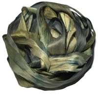 Image 1 of 10yd. MYSTIC SEA  Hand Dyed Recycled Sari Silk Ribbon Bundles by Color Kissed Silk