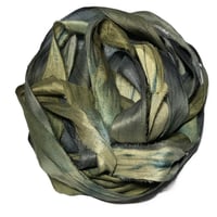 Image 6 of 10yd. MYSTIC SEA  Hand Dyed Recycled Sari Silk Ribbon Bundles by Color Kissed Silk