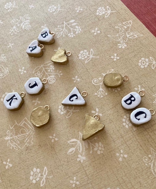 Handmade Tiny Initial Oval Charm Samantha Stas - Main Image