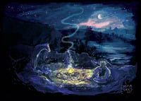 Image 1 of Cowboy Campfire- A4 Art Print.