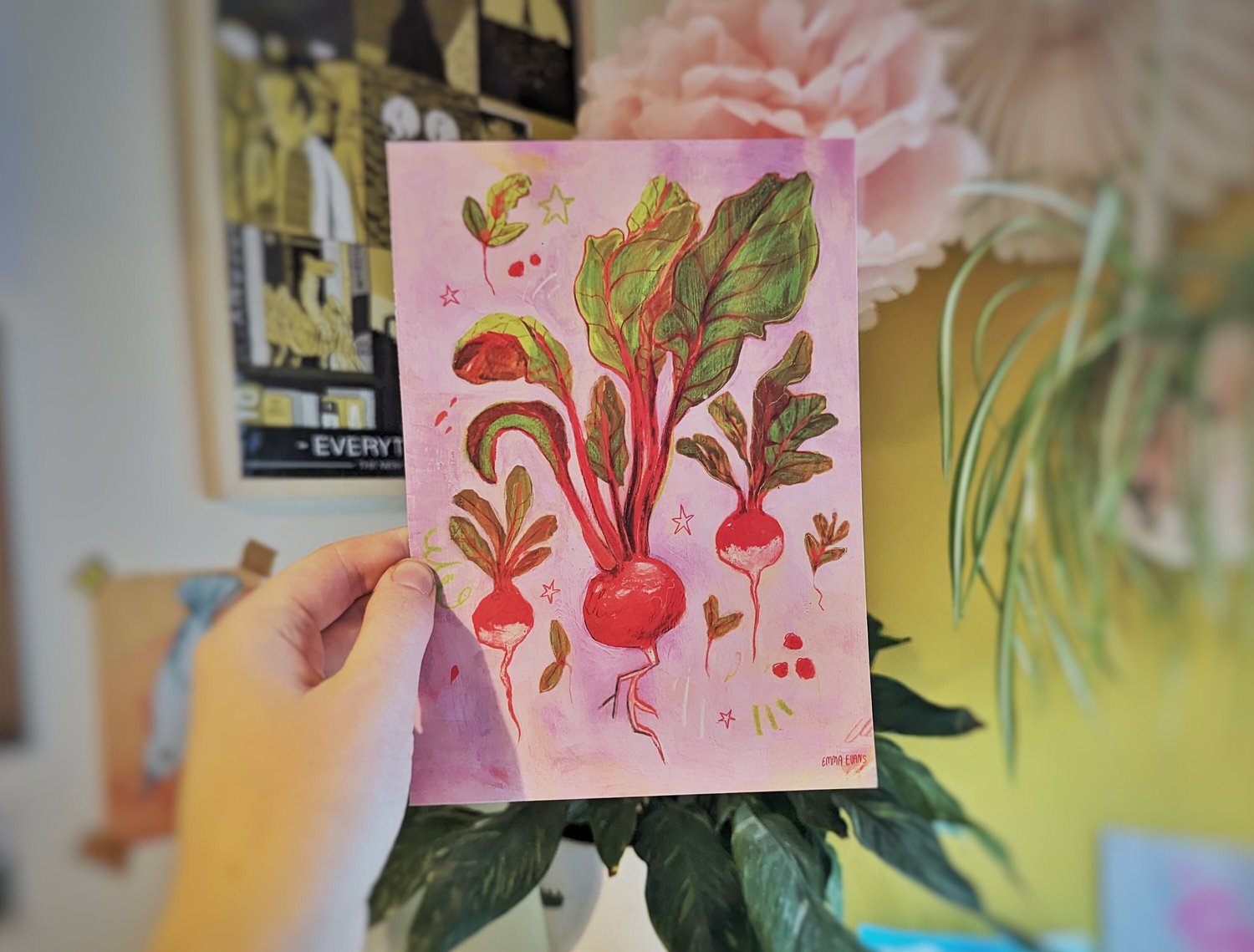 3 Radish - A5 Veg Growers Art Print.