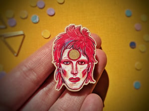 Space Oddity David Bowie Wooden Pin