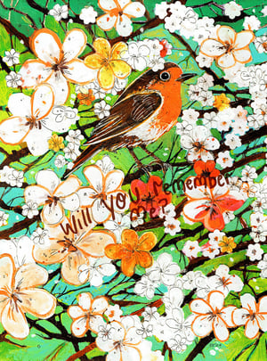 Spring Robin- A4 or A5 Art Print