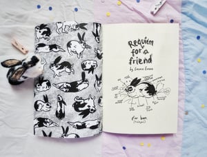 REQUIEM FOR A FRIEND by Emma Evans- A 20 page riso zine about pet loss.