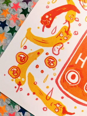 HOT Sauce Sriracha Mayo Fluorescent A4 Risograph Print