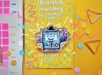 Image 3 of Happy Risograph Machine Wooden Pin