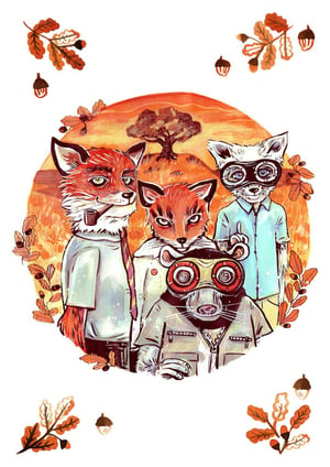 Wes Anderson: Fantastic Mr Fox - Fantastic Wild Animals A4 Print