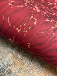 Image 1 of Smokey Ripple on Red // one-of-a-kind hand marbled paper 