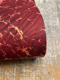 Image 2 of Smokey Ripple on Red // one-of-a-kind hand marbled paper 