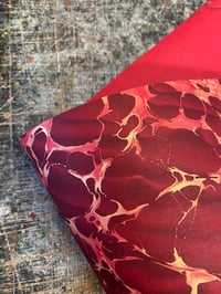 Image 4 of Smokey Ripple on Red // one-of-a-kind hand marbled paper 