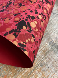 Image 3 of 'Red Stone' // one-of-a-kind hand marbled paper 