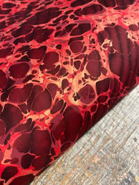 Image 1 of 'Black Ripple on Red' // one-of-a-kind hand marbled paper 