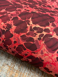 Image 2 of 'Black Ripple on Red' // one-of-a-kind hand marbled paper 