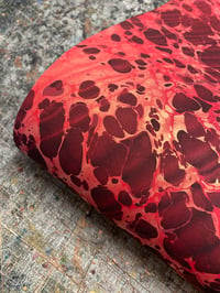 Image 3 of 'Black Ripple on Red' // one-of-a-kind hand marbled paper 