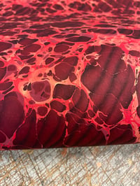 Image 4 of 'Black Ripple on Red' // one-of-a-kind hand marbled paper 